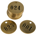 1-1/2 Inch Round Solid Brass Tags NUMBERED .040 Inch Thick (STOCK) US Made