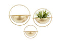 GOLD METAL GEOMETRIC INDOOR OUTDOOR WALL PLANTER