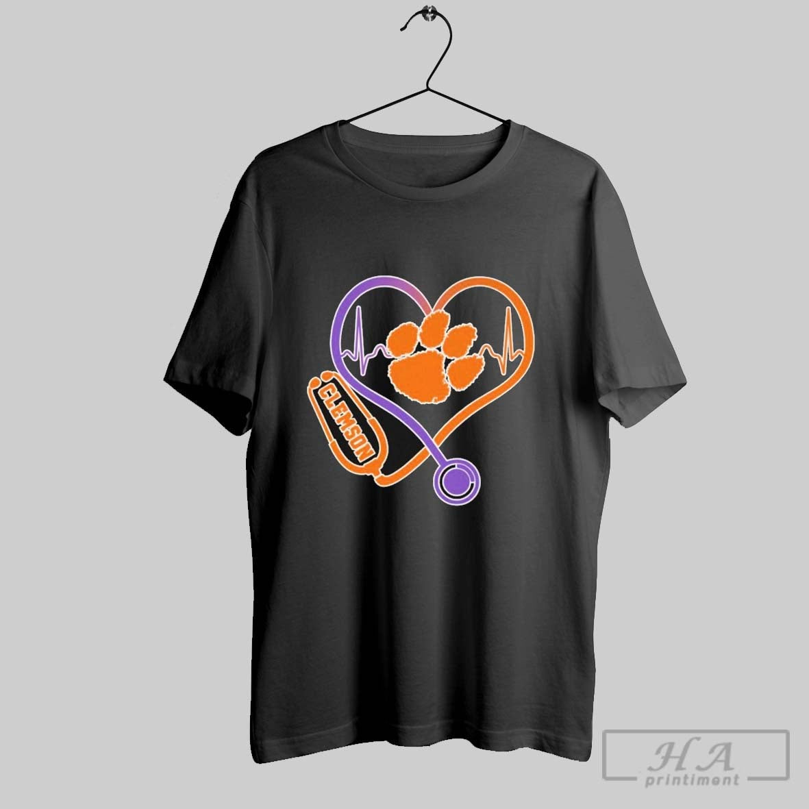 Clemson Tigers Caring Hearts Nurse T Shirts