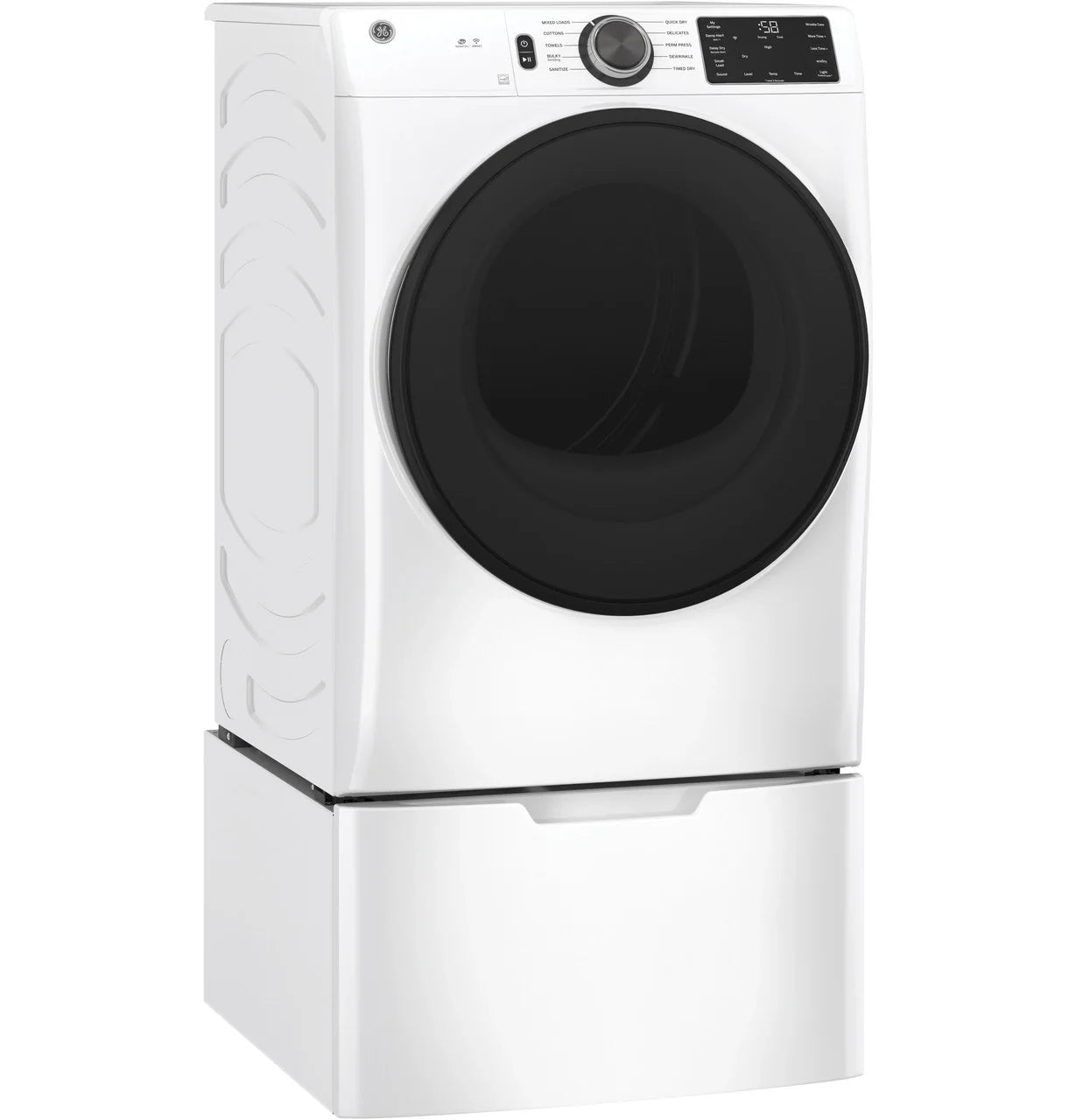 7.8 cu. ft. Capacity Smart Front Load Electric Dryer with Sanitize Cycle GFD55ESSNWW