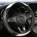 Three-dimensional Honeycomb Steering Wheel Cover Durable Leather Cover with Anti-slip Linning Universal 14.5-15in