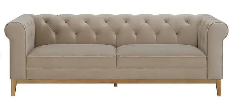 Sandrine Button Tufted Tuxedo Arms living room Camel