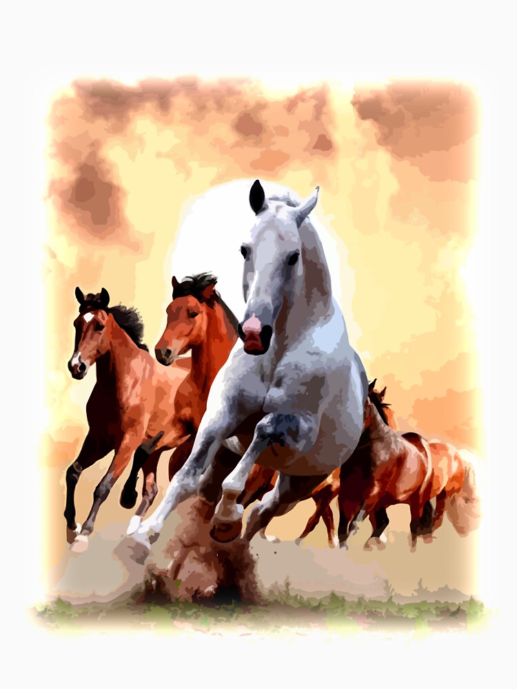 Galloping Horses T-Shirt for Men and Women by AllStarMerch Unisex T-shirt, Sweatshirt, Hoodie, Long Sleeve Tee