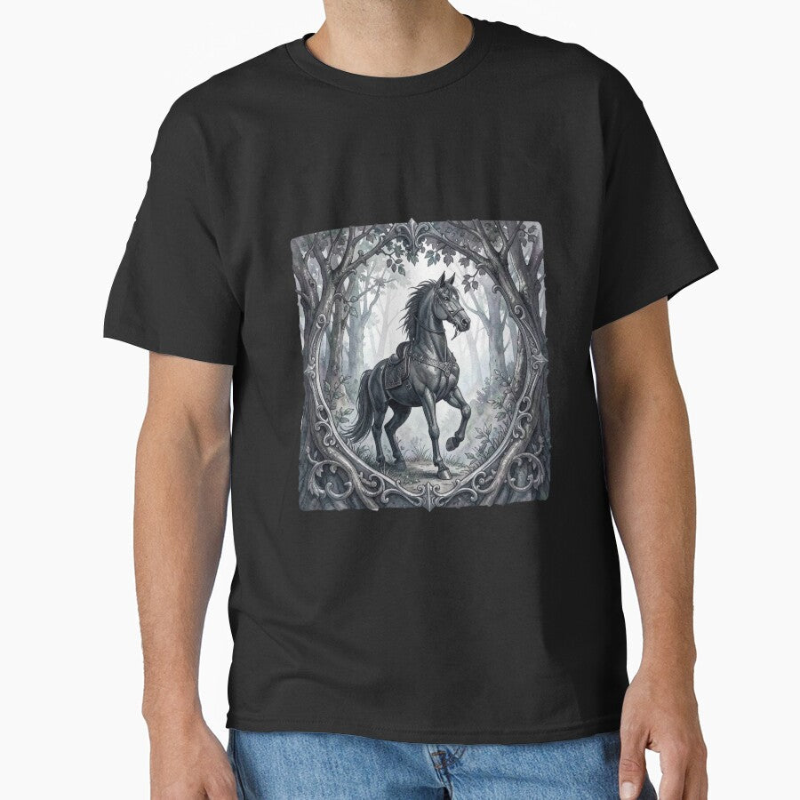 Gothic horse in the forest by Tragedyshop Unisex T-shirt, Sweatshirt, Hoodie, Long Sleeve Tee