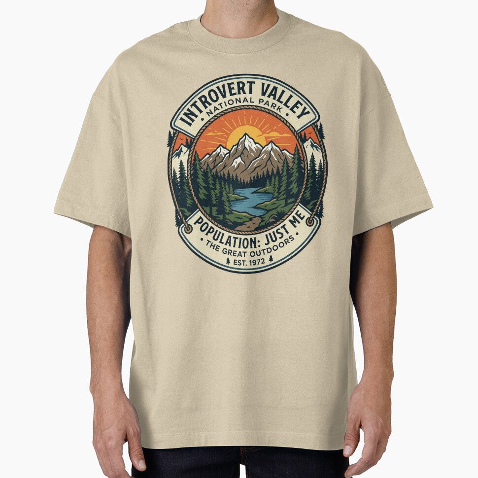 Introvert Valley National Park Badge Introvert Humor by Monocromo Shop Unisex T-shirt, Sweatshirt, Hoodie, Long Sleeve Tee