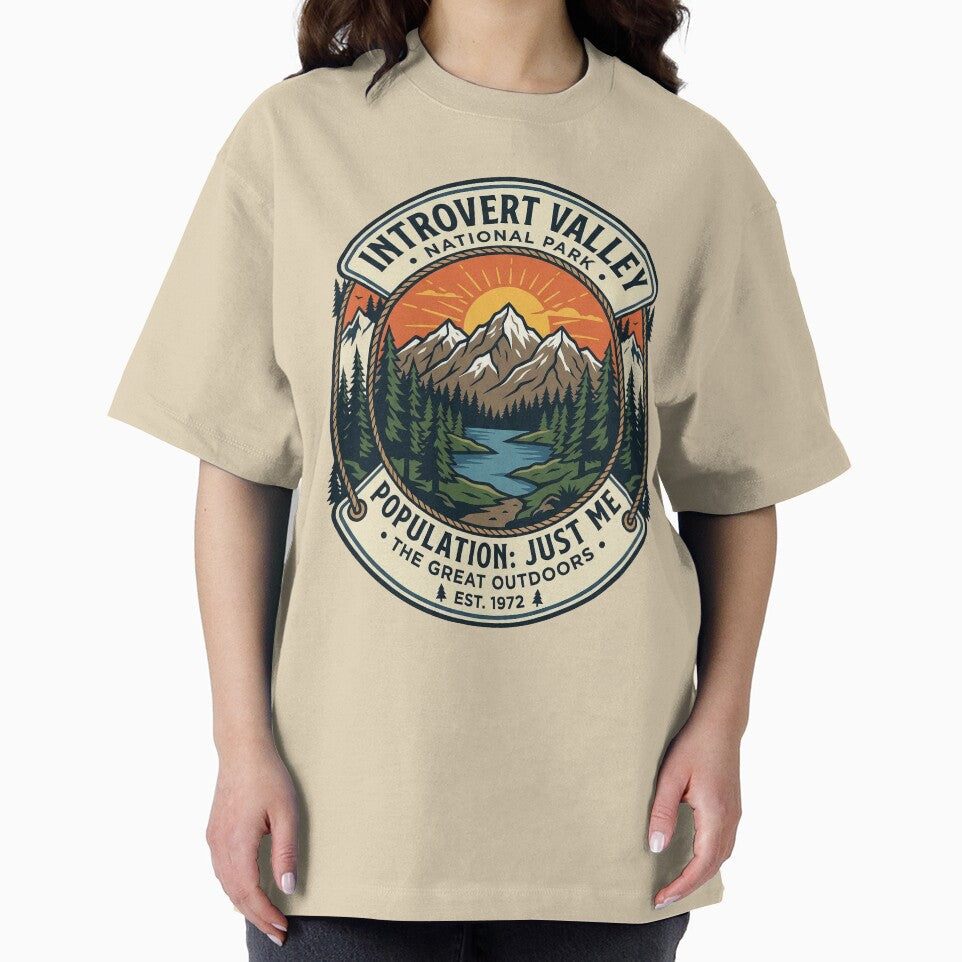 Introvert Valley National Park Badge Introvert Humor by Monocromo Shop Unisex T-shirt, Sweatshirt, Hoodie, Long Sleeve Tee
