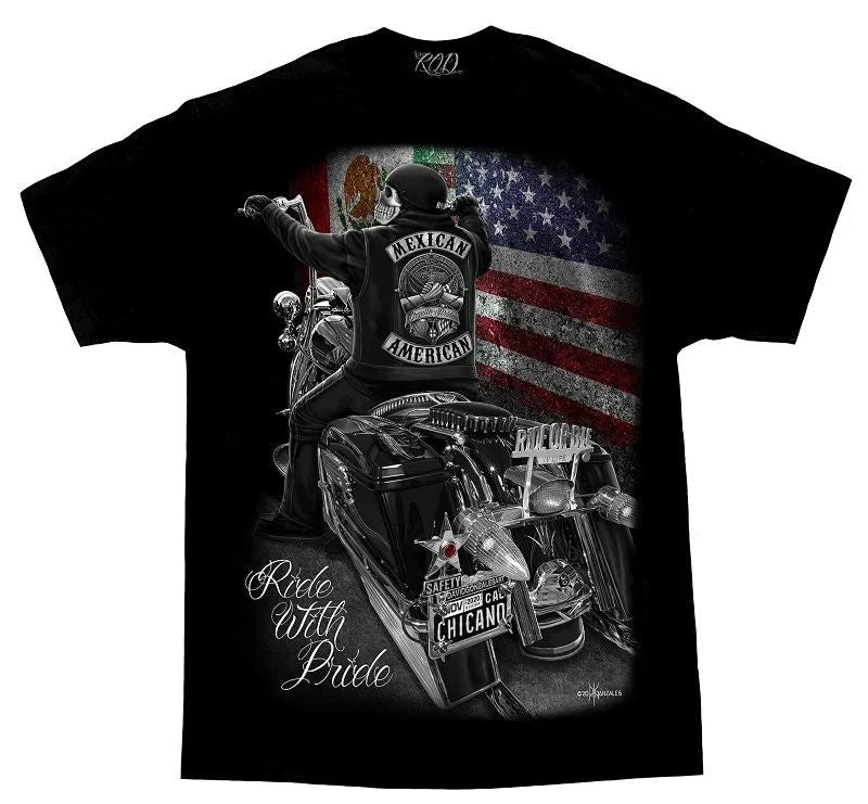 DGA T Shirt Rod Ride with Pride Biker Tee Chicano Art David Gonzales Unisex T-shirt, Sweatshirt, Hoodie, Long Sleeve Tee